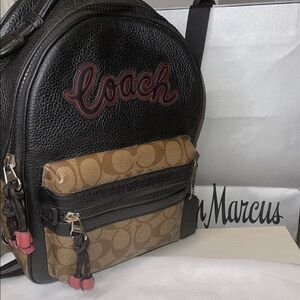 Coach Dark Brown and Tan Signature Backpack Limited Edition